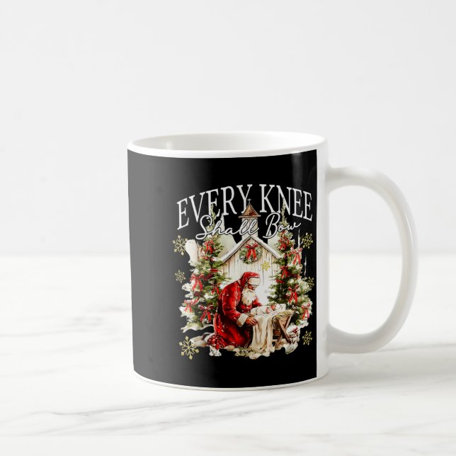 Taza De Café Every Knee Shall Bow Jesus Birth Christian Santa C (Derecha)