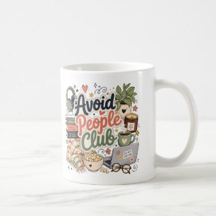 Taza De Café Evita Vibraciones de Club de Introvertidos Acogedo