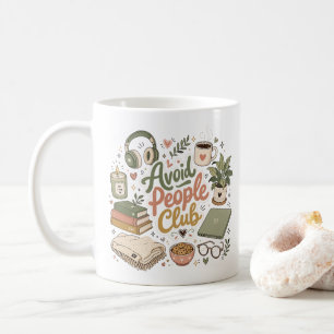 Taza De Café Evita Vibraciones de Club de Introvertidos Acogedo