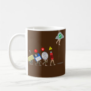 Taza De Café Evolución de Data Storage Funny Cloud Engineer