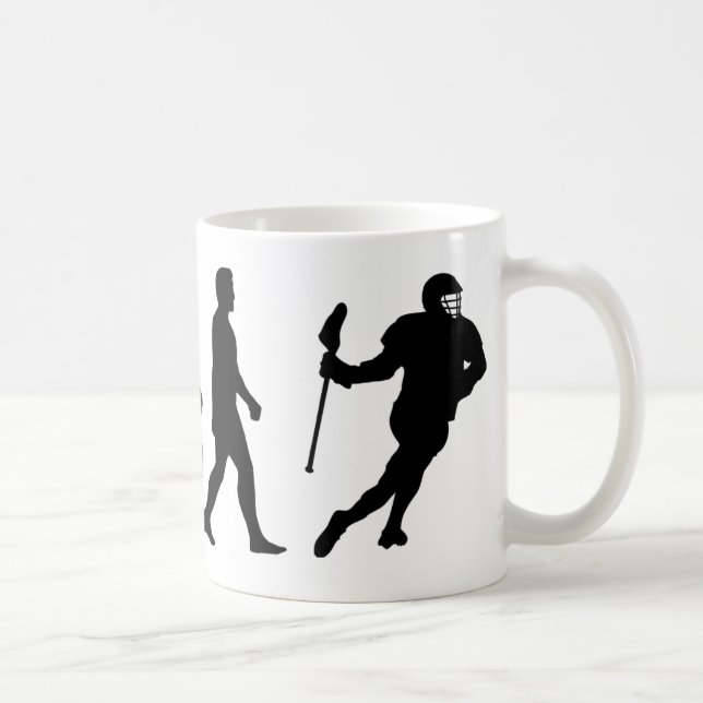 Taza De Café Evolución de Lacrosse - Lacrosse divertida (Derecha)