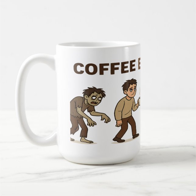 Taza De Café Evolución del café - Mug de humor matutino (Izquierda)