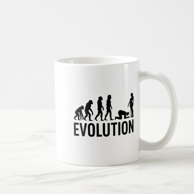 Taza De Café Evolución Del Hombre - Hombre Divertido Arrojándos (Derecha)