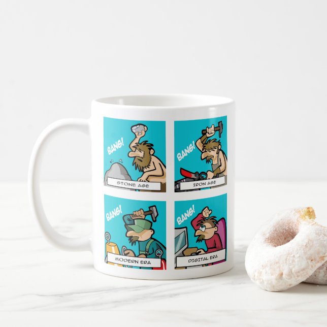 Taza De Café Evolución Digital 2 (Con donut)
