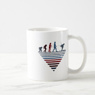 Taza De Café Evolución Humana - Jugador Esquí Vintage