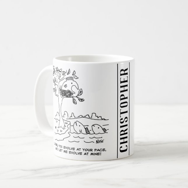 Taza De Café Evolución. Peces en un Nido. (Anverso izquierdo)
