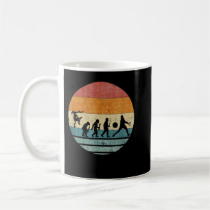 Taza De Café Evolución Retro Vintage Del Jugador De Tenis Silho