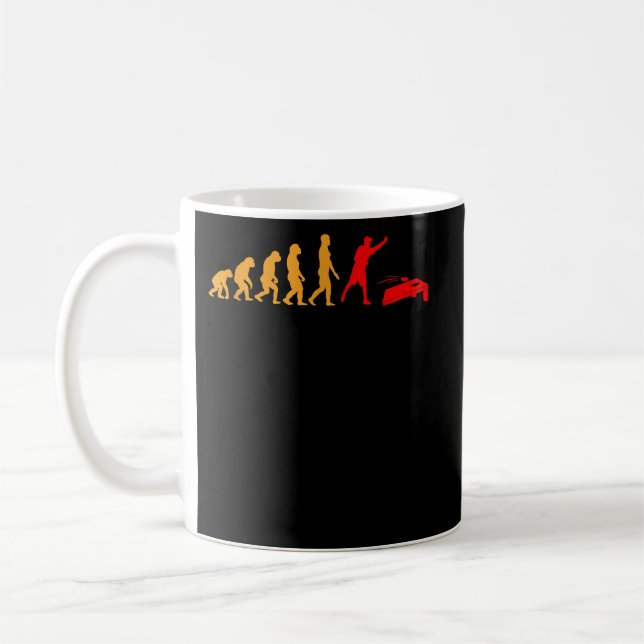 Taza De Café Evolution Cornhole Funny Bean Bags Corn Hole (Izquierda)