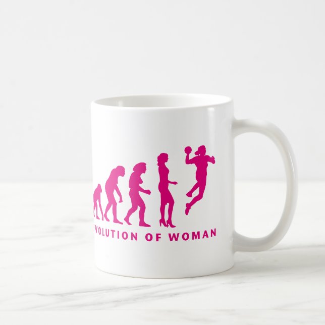 Taza De Café evolution of handball woman (Derecha)