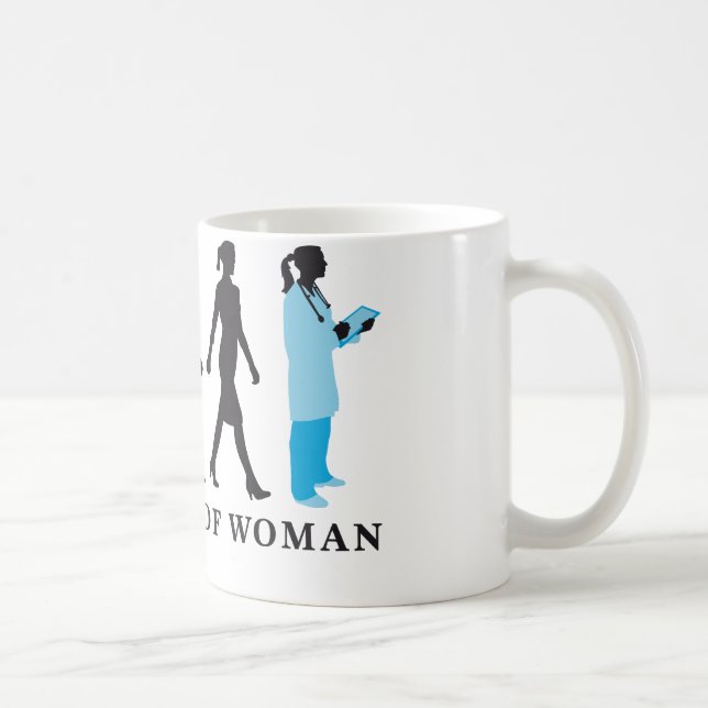 Taza De Café evolution of woman female doctor (Derecha)
