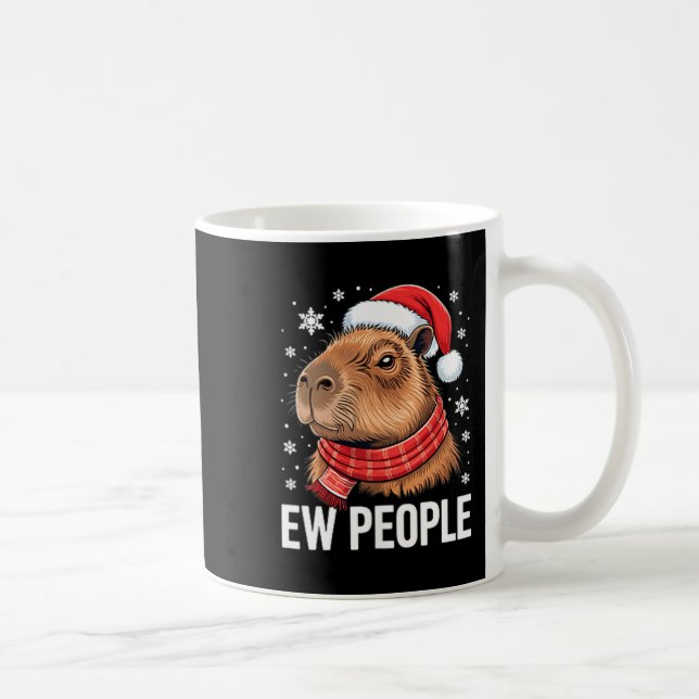 Taza De Café Ew People Capybara Christmas Funny Introvert Holid (Derecha)