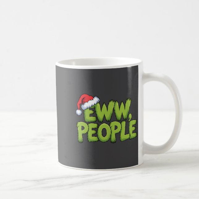 Taza De Café Eww People Santa Hat Green Funny Christmas Men Wom (Derecha)
