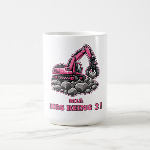 Taza De Café Excavadora Agarradora Rosa Personalizada