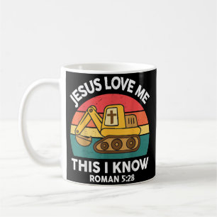 Taza De Café Excavadora Cristiana Jesús Me Ama Esto Sé