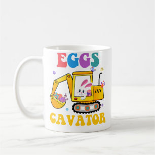 Taza De Café Excavadora de huevos día de Pascua Excavadora Caza