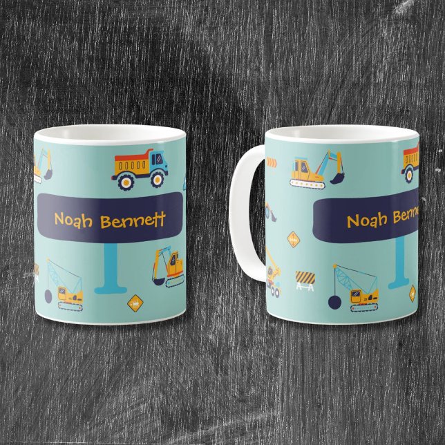 Taza De Café Excavator Name Mug for Toddler Boys (Excavator Name Mug for Toddler Boys
)