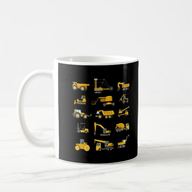 Taza De Café Excavator Trucks Boys Construction Vehicles (Izquierda)