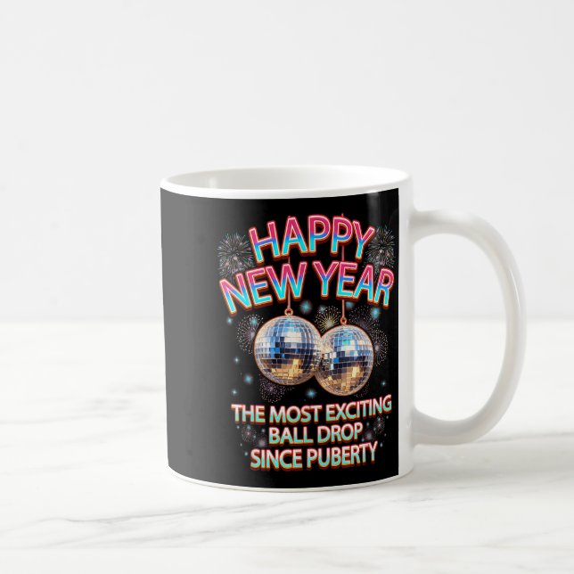 Taza De Café Exciting Ball Drop Since-puberty Happy New Year Di (Derecha)