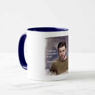 Taza de café exclusiva Volodymir Zelensky y cita