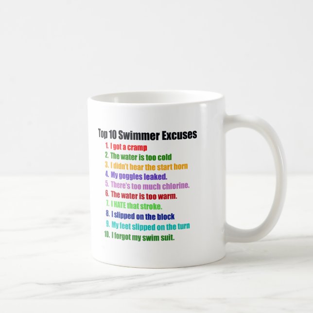 Taza De Café Excusas de los nadadores del Top Ten (Derecha)