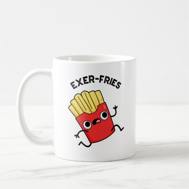 Taza De Café Exer-fries Funny Fries Puns (Izquierda)