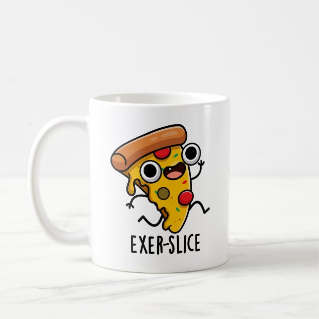 Taza De Café Exer-slice Funny Pizza Pun (Izquierda)