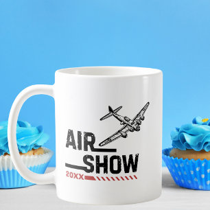 Taza De Café EXHIBICIÓN AÉREA Avión Antiguo B-17 de la Segunda 