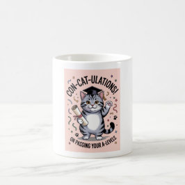 Taza De Café Éxito de nivel A inspirado en los 70 “Con-cat-ulat