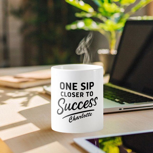 Taza De Café Éxito motivador cita blanco negro (Subido por el creador)