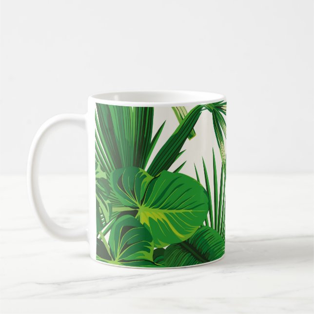 Taza De Café Exotic tropical natural green leaves composition o (Izquierda)