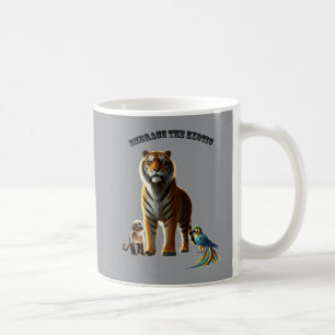 Taza De Café Exótico amante de las mascotas con tigre, mono y m