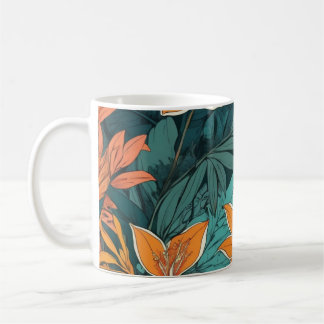 Taza De Café Exótico Floral Botánico Tropical