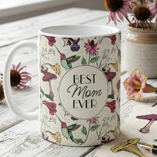 Taza De Café Exótico Floral Mejor Mamá del Mundo Colibrí