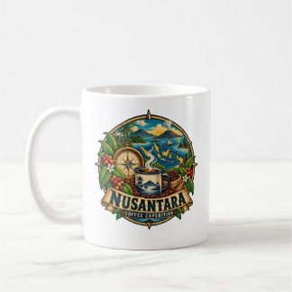Taza De Café Expedición de Café Nusantara Arte Indonesio Vintag