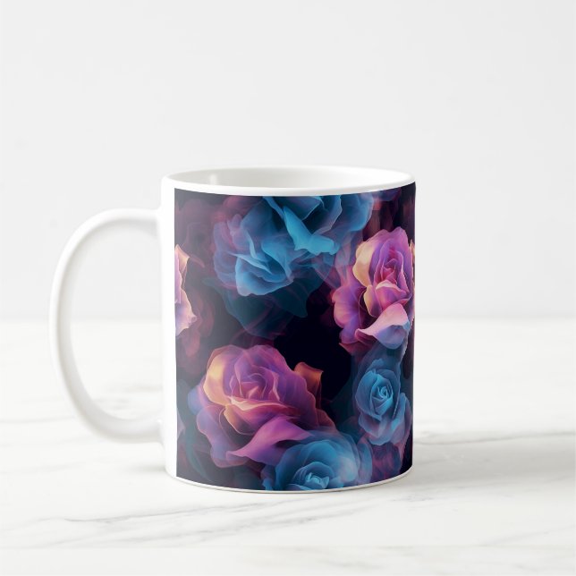 Taza De Café Experimente el encanto del café Rosa Vapor Art (Izquierda)