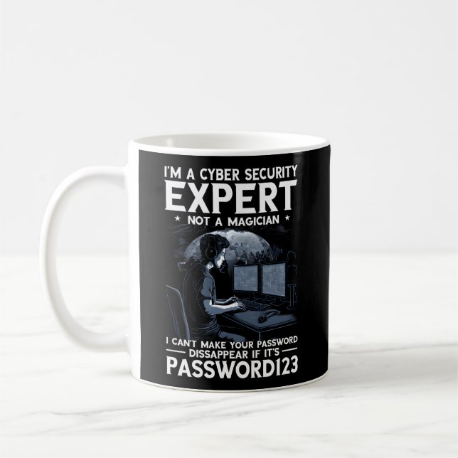 Taza De Café Experto En Ciberseguridad Para Hacker Blanco Y Cyb (Izquierda)
