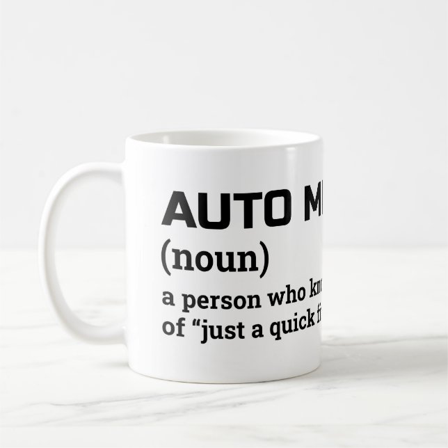 Taza De Café Experto en reparación de coches - Mug de definició (Izquierda)