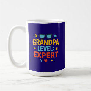 Taza De Café experto nivel abuelo (estilo caricatura)