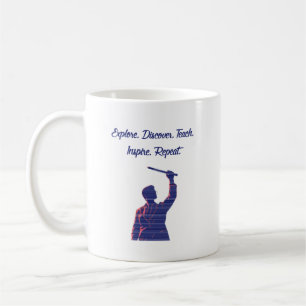 Taza De Café Explora Descubre Enseña Inspira Repite Ciencia Vid