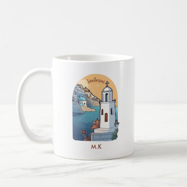 Taza De Café Explorando Santorini, Grecia (Izquierda)