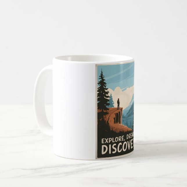 Taza De Café Explorar el descubrimiento de sueños (Anverso izquierdo)