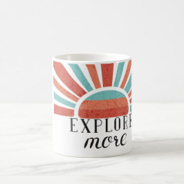 Taza De Café Explorar Más - Atardecer retro gradiente