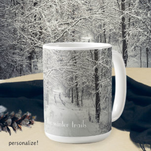 Taza De Café Explore las rutas de los bosques de invierno