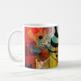Taza De Café Explosión abstracta de colores vibrantes y dinámic