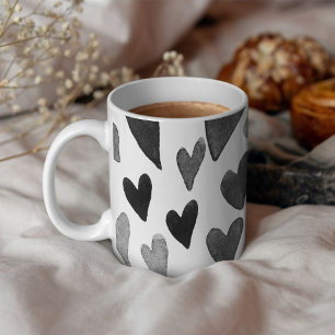 Taza De Café Explosión de corazones día de San Valentín - blanc