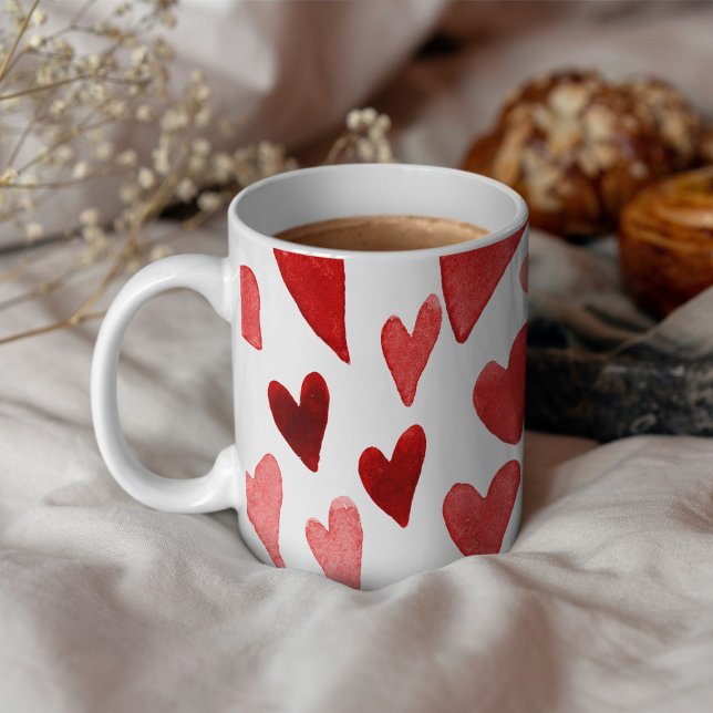 Taza De Café Explosión de corazones día de San Valentín - rojo (Subido por el creador)