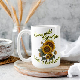 Taza de café explosión de girasol