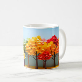 Taza De Café Explosión de otoño: la colorida bruma forestal