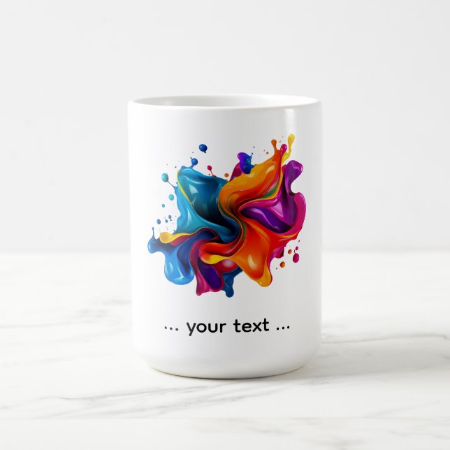 Taza De Café explosión de salpicaduras de pintura (Centro)