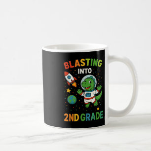 Taza De Café Explosión en astronauta de dinosaurios de segundo